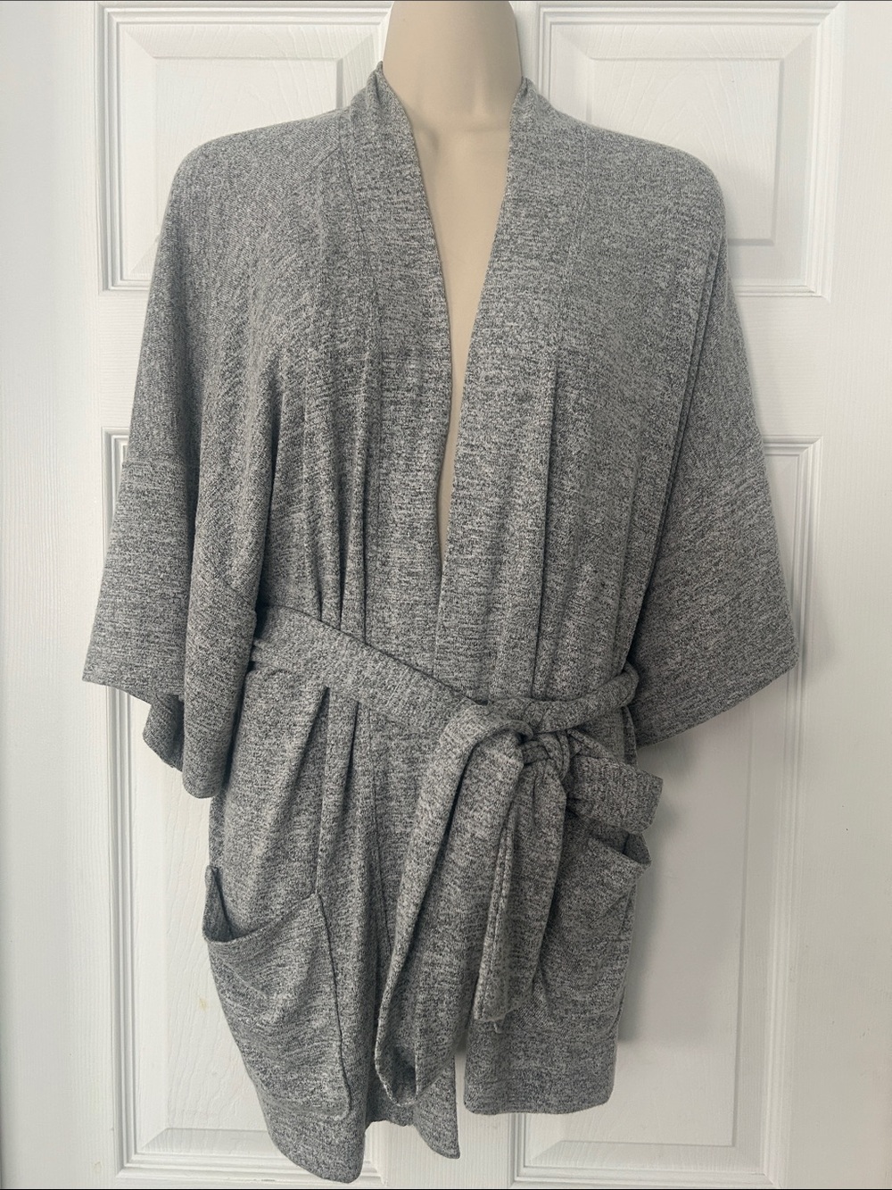 Gap Cozy Heather Gray Wrap Cardigan with Belt